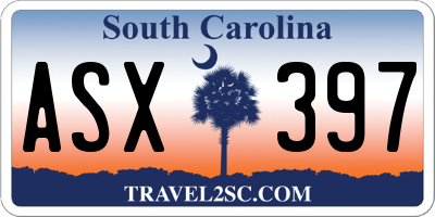 SC license plate ASX397
