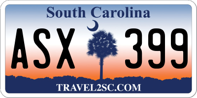 SC license plate ASX399