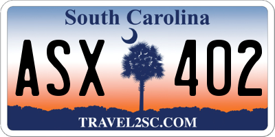SC license plate ASX402