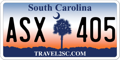 SC license plate ASX405