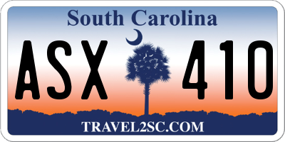 SC license plate ASX410