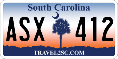 SC license plate ASX412