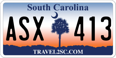SC license plate ASX413