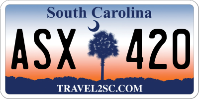 SC license plate ASX420