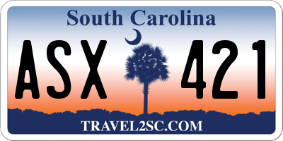 SC license plate ASX421
