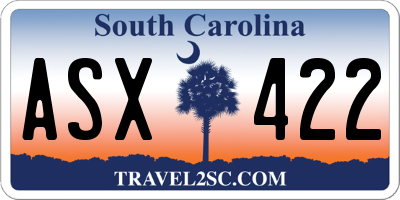 SC license plate ASX422