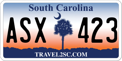 SC license plate ASX423