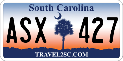 SC license plate ASX427