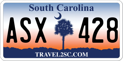 SC license plate ASX428