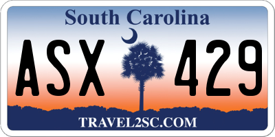 SC license plate ASX429