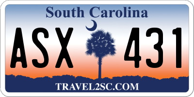 SC license plate ASX431