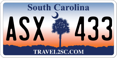 SC license plate ASX433