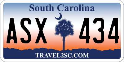 SC license plate ASX434