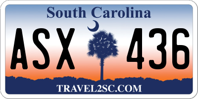 SC license plate ASX436