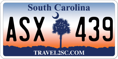 SC license plate ASX439