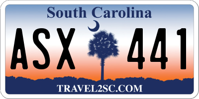 SC license plate ASX441