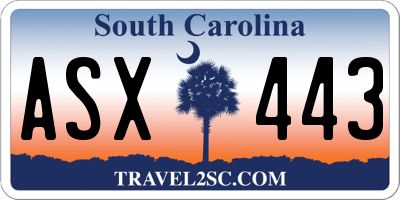SC license plate ASX443