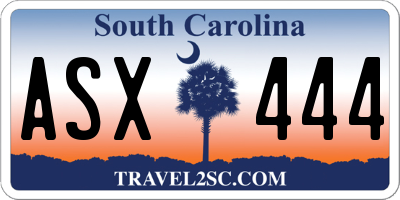 SC license plate ASX444
