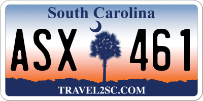 SC license plate ASX461