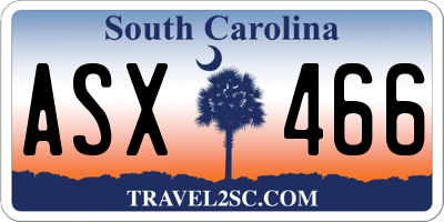 SC license plate ASX466