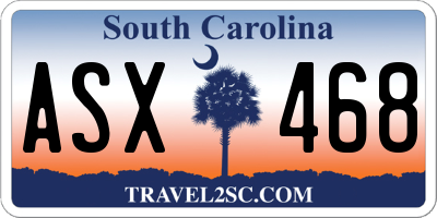 SC license plate ASX468