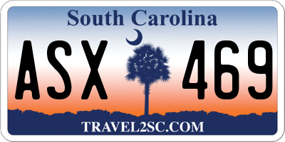 SC license plate ASX469