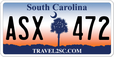 SC license plate ASX472