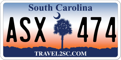 SC license plate ASX474