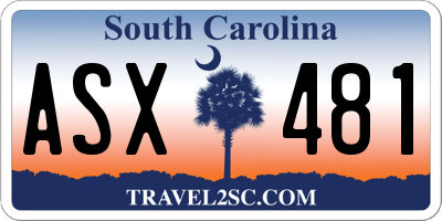 SC license plate ASX481