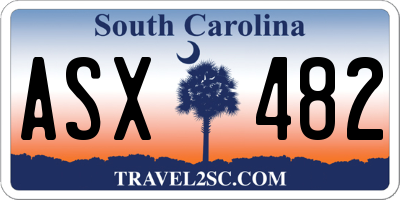 SC license plate ASX482