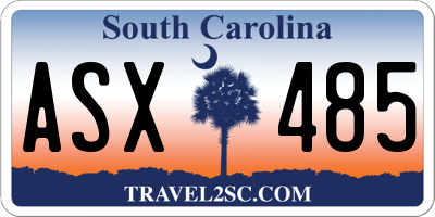 SC license plate ASX485