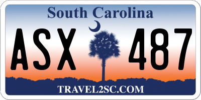 SC license plate ASX487