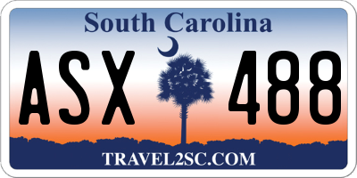 SC license plate ASX488