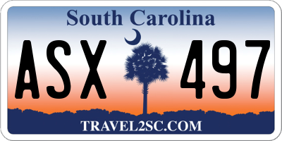 SC license plate ASX497