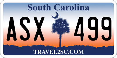 SC license plate ASX499