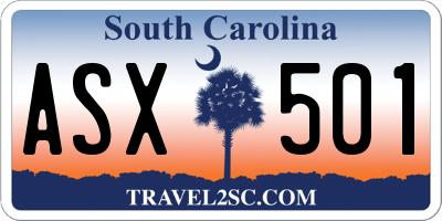 SC license plate ASX501