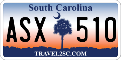 SC license plate ASX510