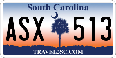 SC license plate ASX513