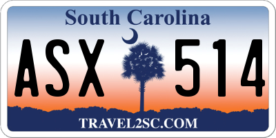 SC license plate ASX514