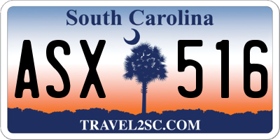 SC license plate ASX516