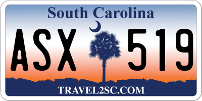 SC license plate ASX519