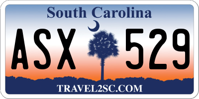 SC license plate ASX529