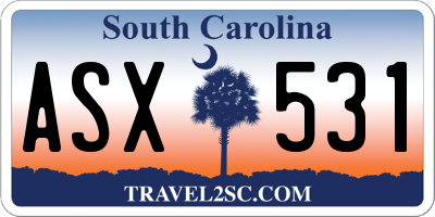 SC license plate ASX531