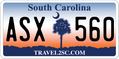 SC license plate ASX560