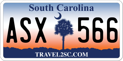 SC license plate ASX566