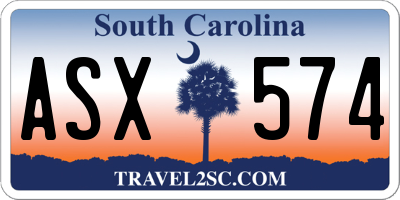 SC license plate ASX574