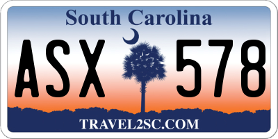 SC license plate ASX578