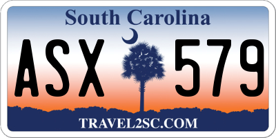 SC license plate ASX579
