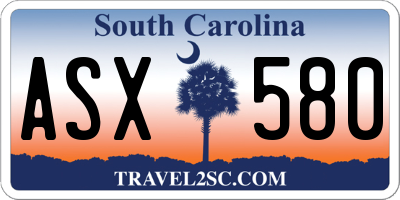 SC license plate ASX580