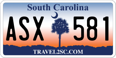 SC license plate ASX581